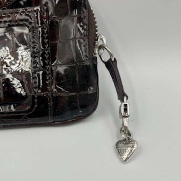 Brighton Bellissimo Heart Croc Brown Small Wallet - Picture 8 of 9
